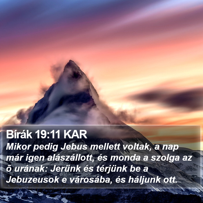 Bírák 19:11 KAR Bible Study