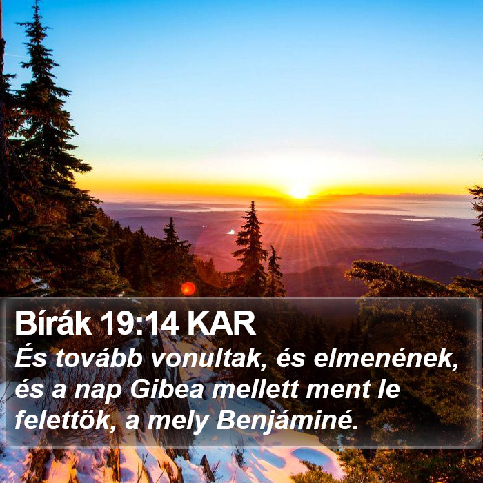 Bírák 19:14 KAR Bible Study