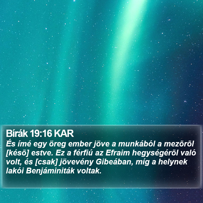 Bírák 19:16 KAR Bible Study