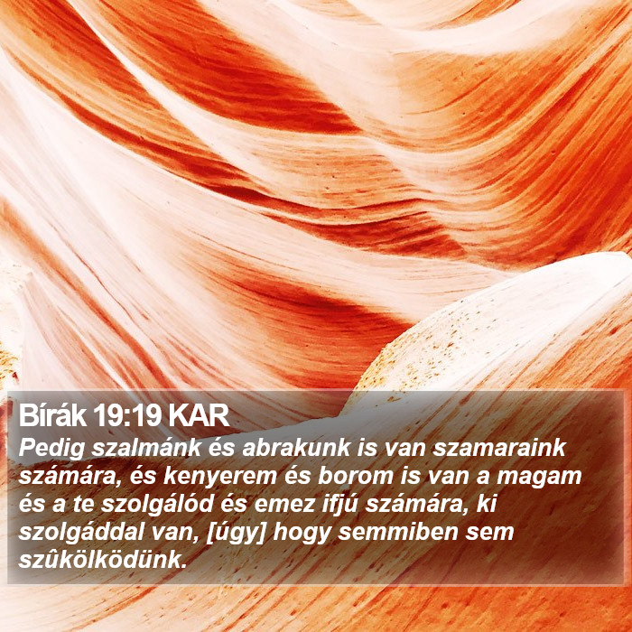 Bírák 19:19 KAR Bible Study