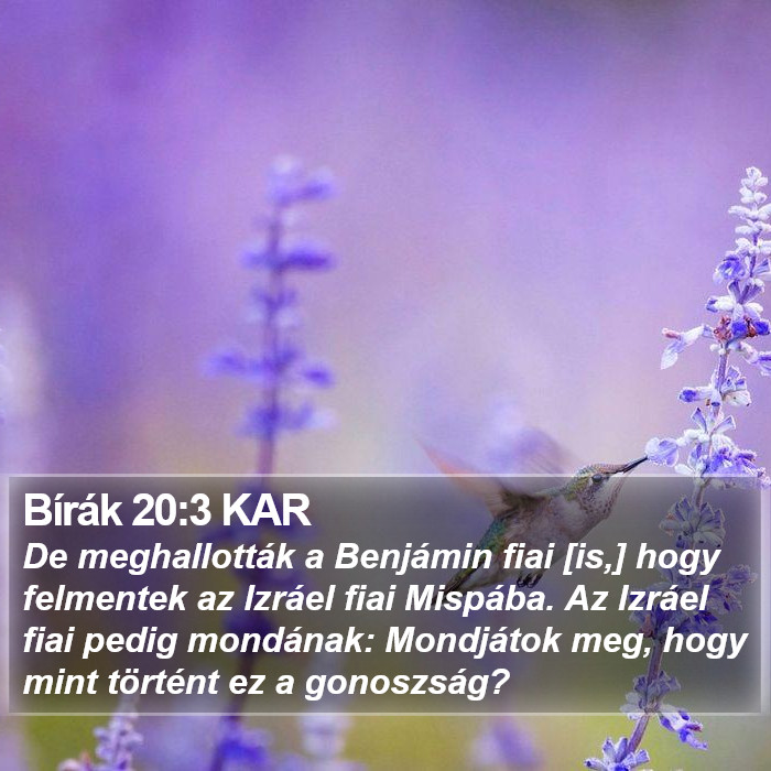 Bírák 20:3 KAR Bible Study