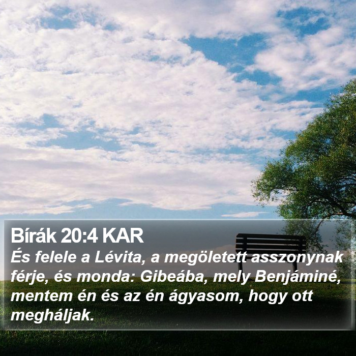 Bírák 20:4 KAR Bible Study