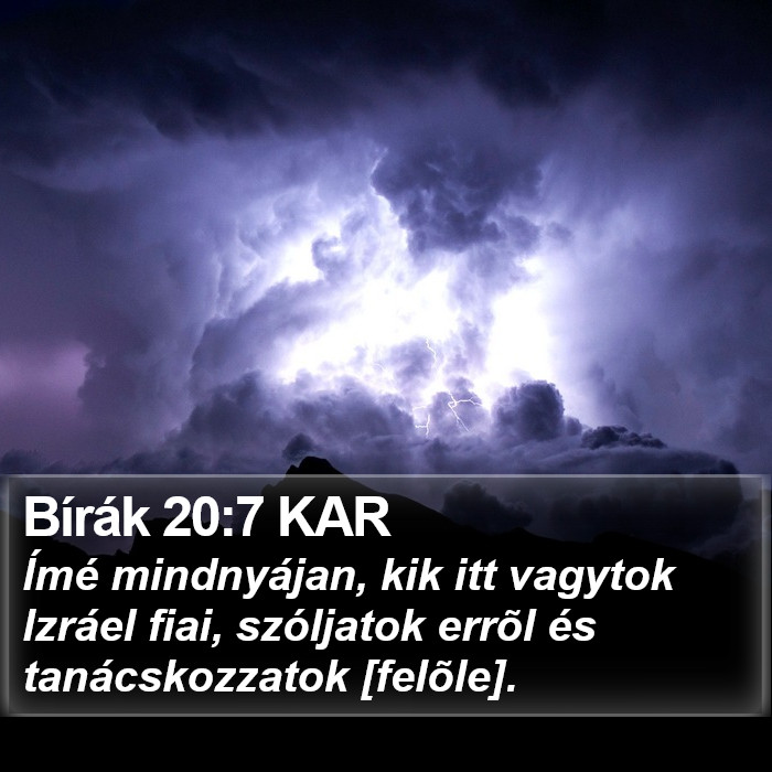 Bírák 20:7 KAR Bible Study