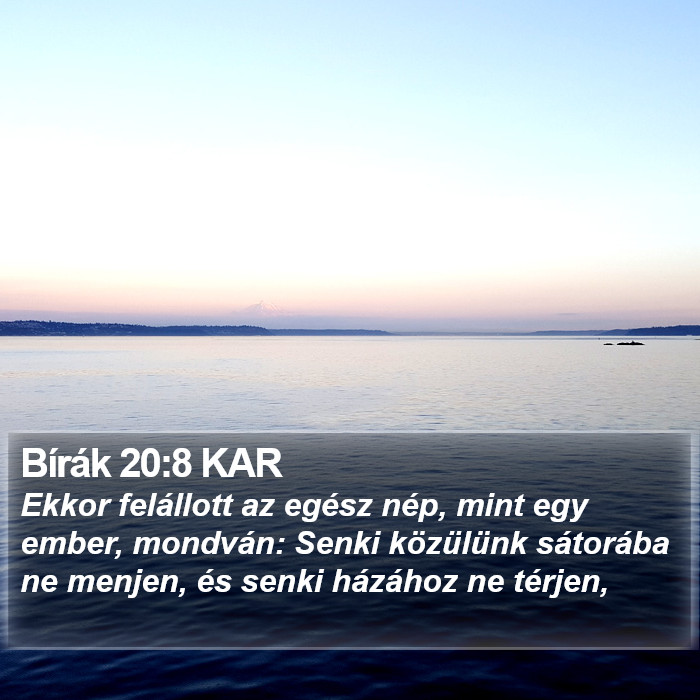 Bírák 20:8 KAR Bible Study