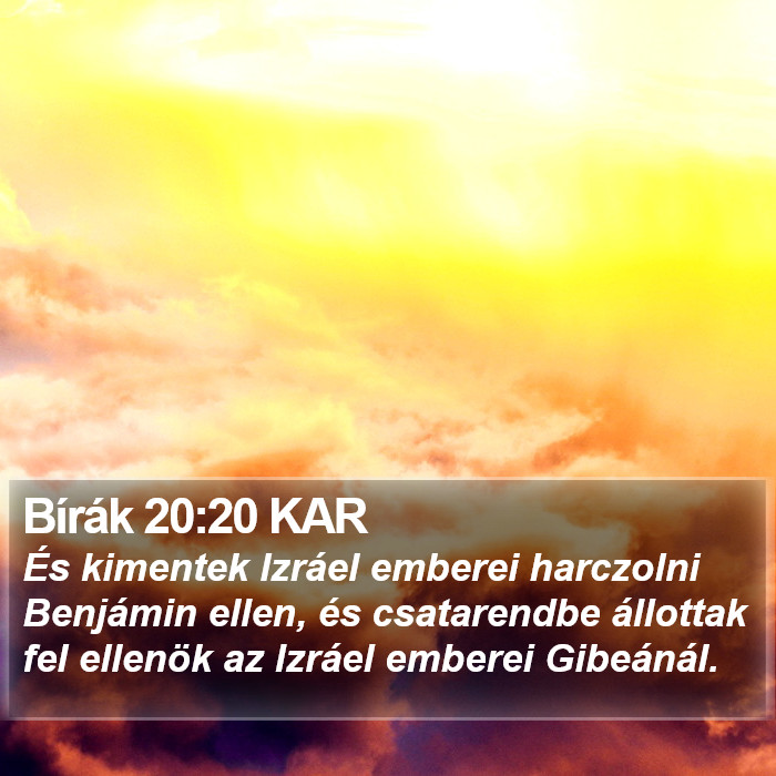 Bírák 20:20 KAR Bible Study