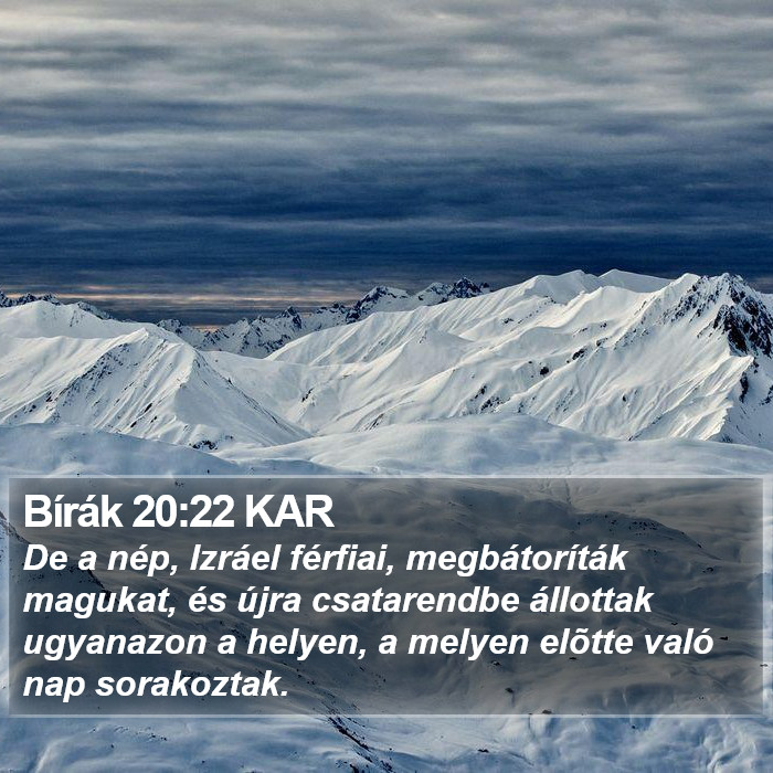 Bírák 20:22 KAR Bible Study