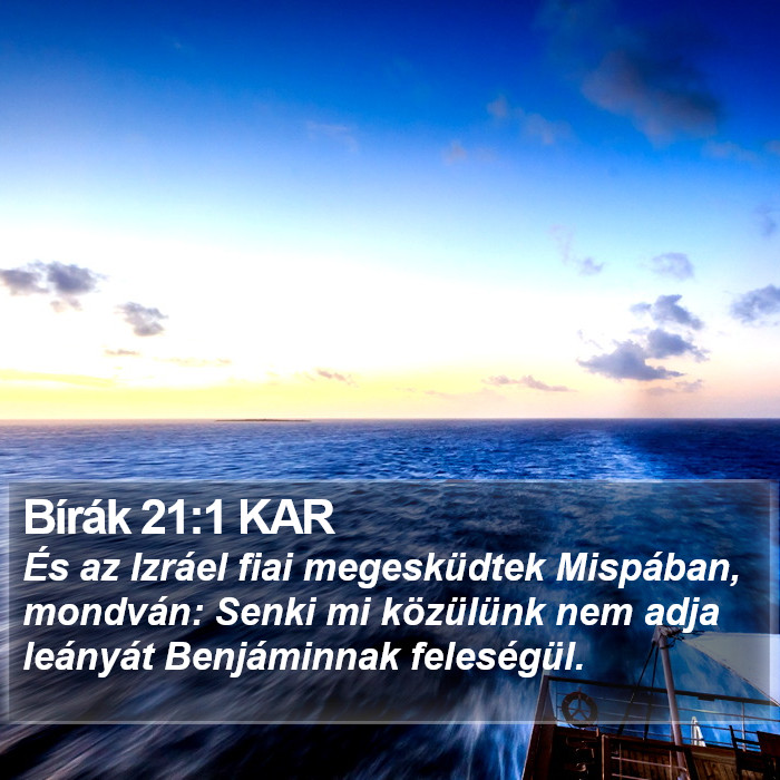 Bírák 21:1 KAR Bible Study