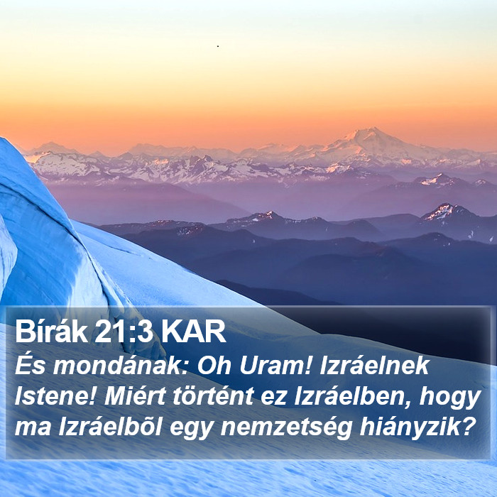 Bírák 21:3 KAR Bible Study