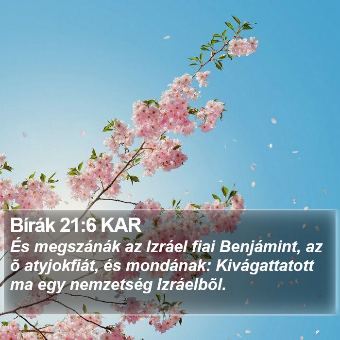 Bírák 21:6 KAR Bible Study