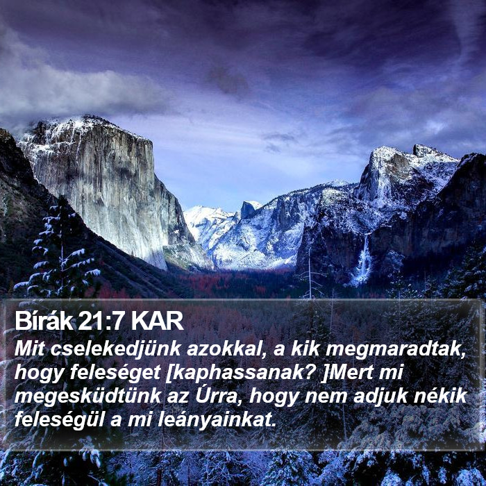 Bírák 21:7 KAR Bible Study