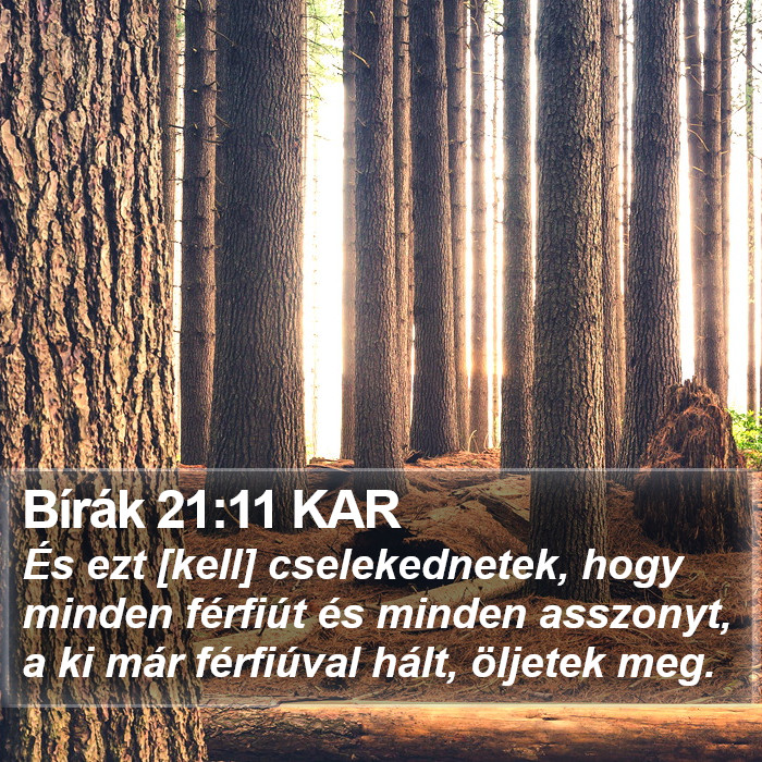 Bírák 21:11 KAR Bible Study