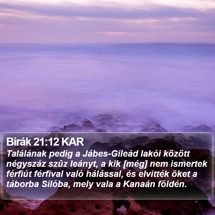 Bírák 21:12 KAR Bible Study