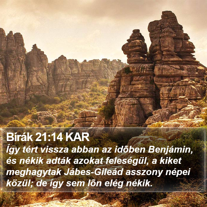 Bírák 21:14 KAR Bible Study