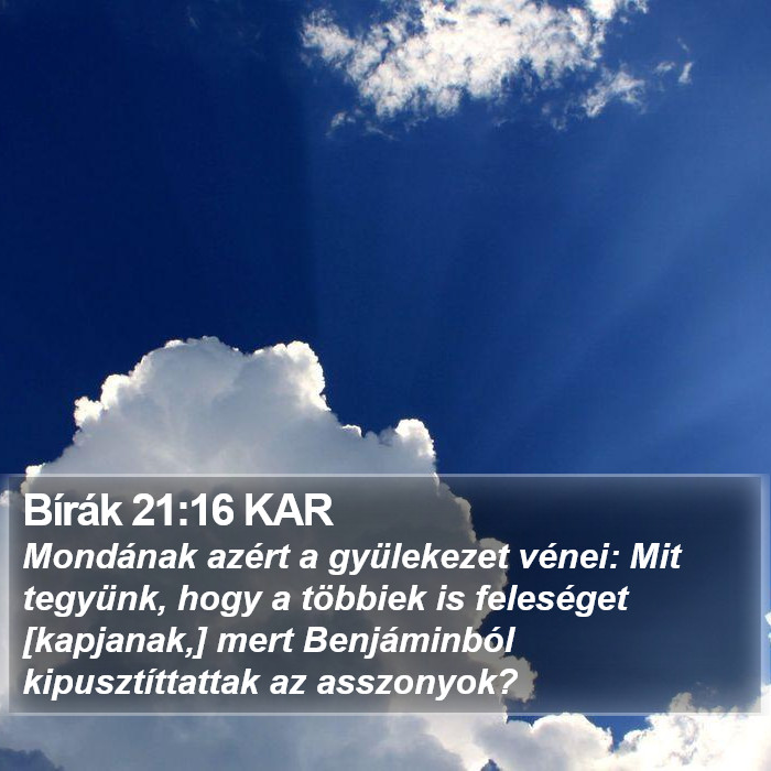 Bírák 21:16 KAR Bible Study