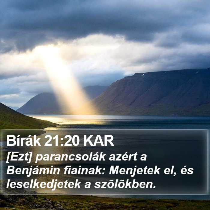 Bírák 21:20 KAR Bible Study