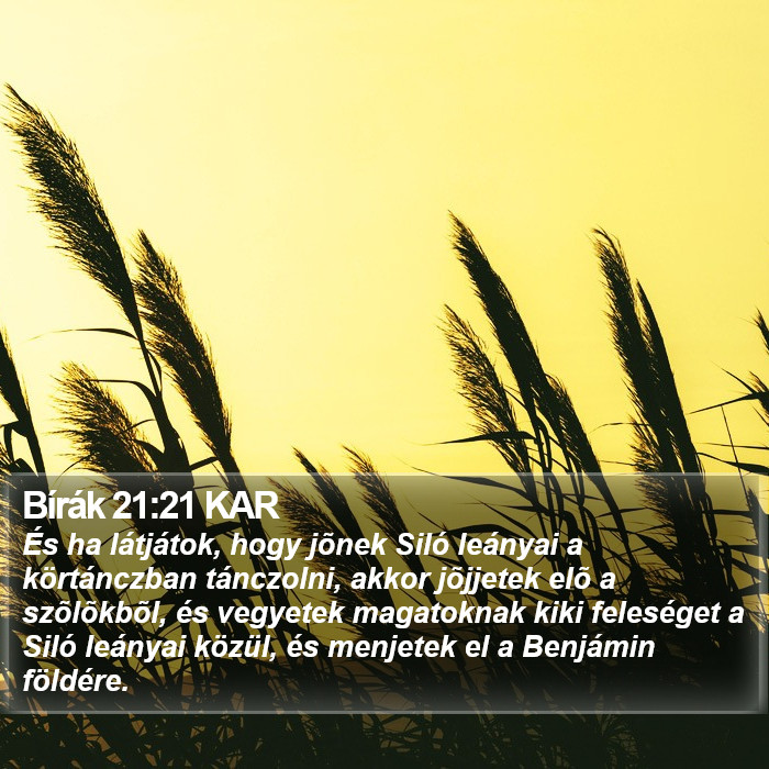 Bírák 21:21 KAR Bible Study