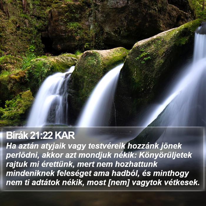 Bírák 21:22 KAR Bible Study