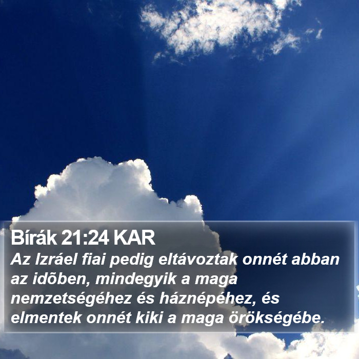 Bírák 21:24 KAR Bible Study