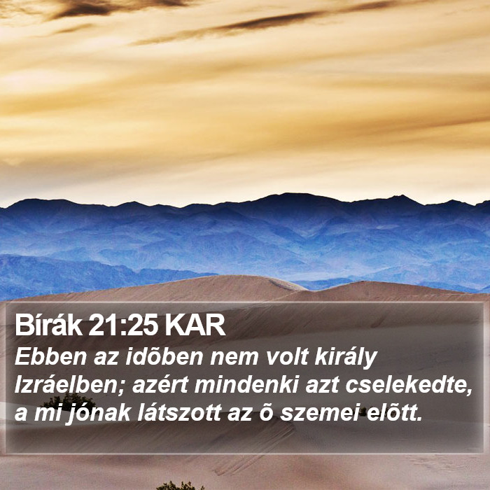 Bírák 21:25 KAR Bible Study