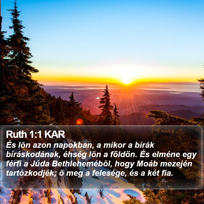 Ruth 1:1 KAR Bible Study