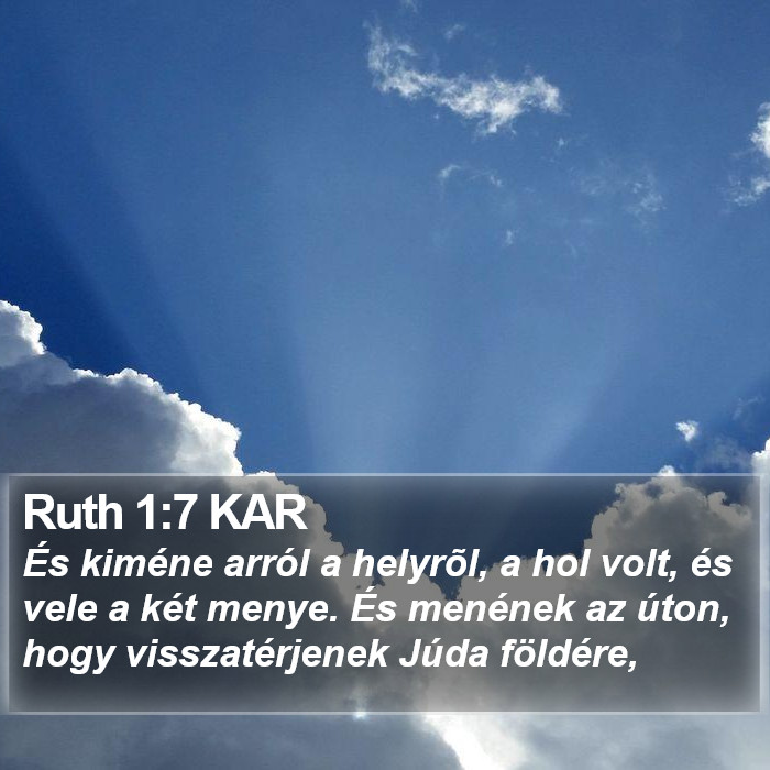 Ruth 1:7 KAR Bible Study