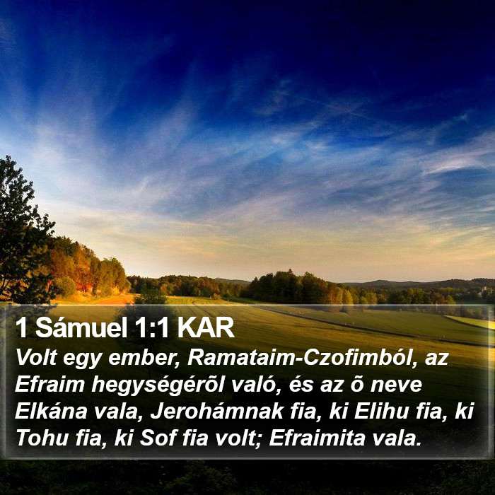 1 Sámuel 1:1 KAR Bible Study