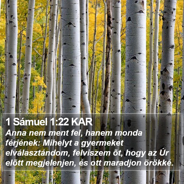 1 Sámuel 1:22 KAR Bible Study