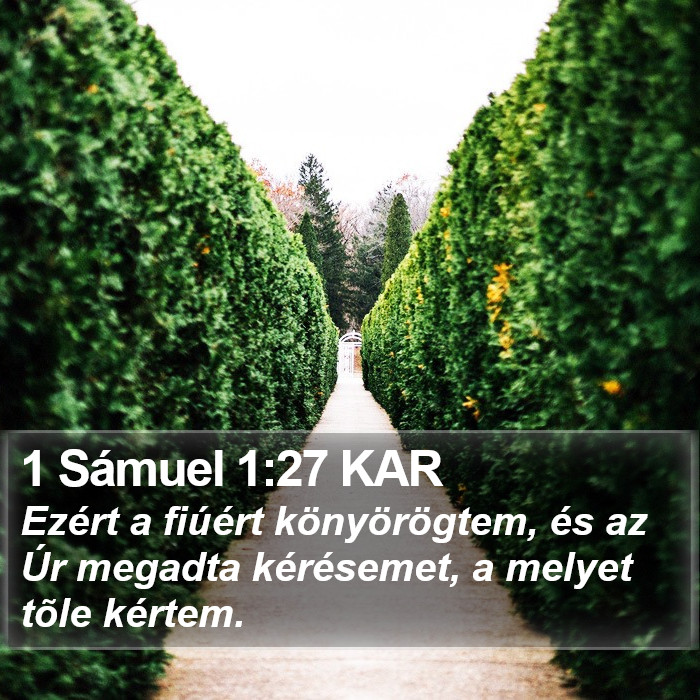 1 Sámuel 1:27 KAR Bible Study