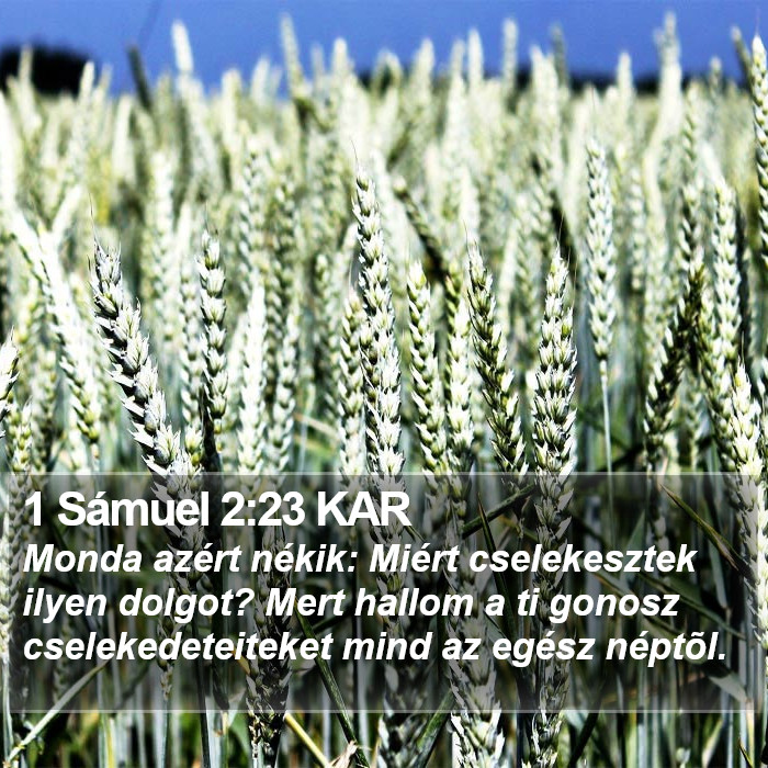 1 Sámuel 2:23 KAR Bible Study