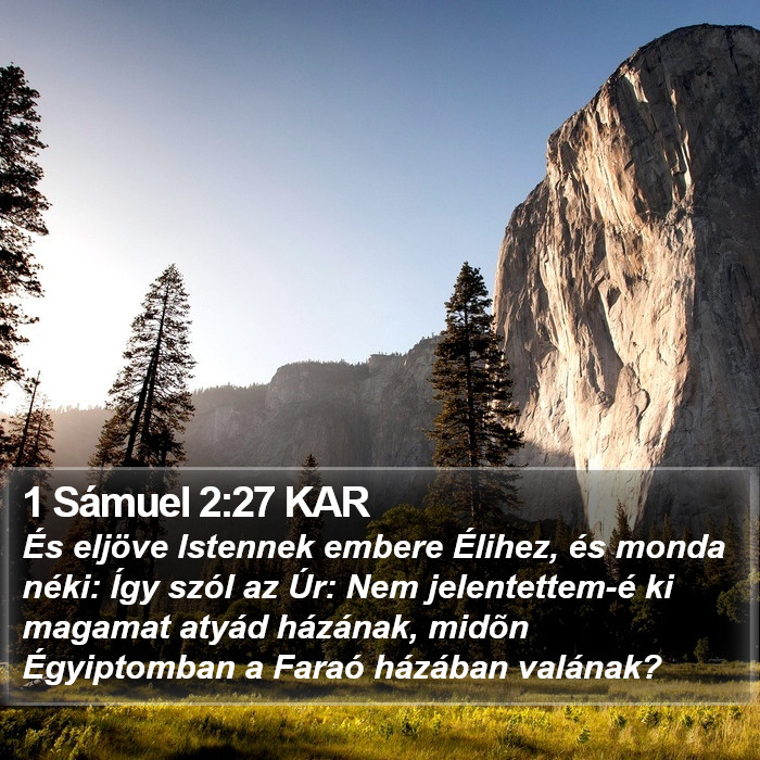 1 Sámuel 2:27 KAR Bible Study