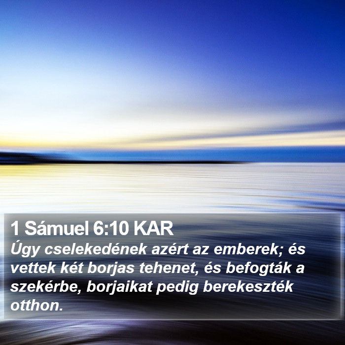 1 Sámuel 6:10 KAR Bible Study