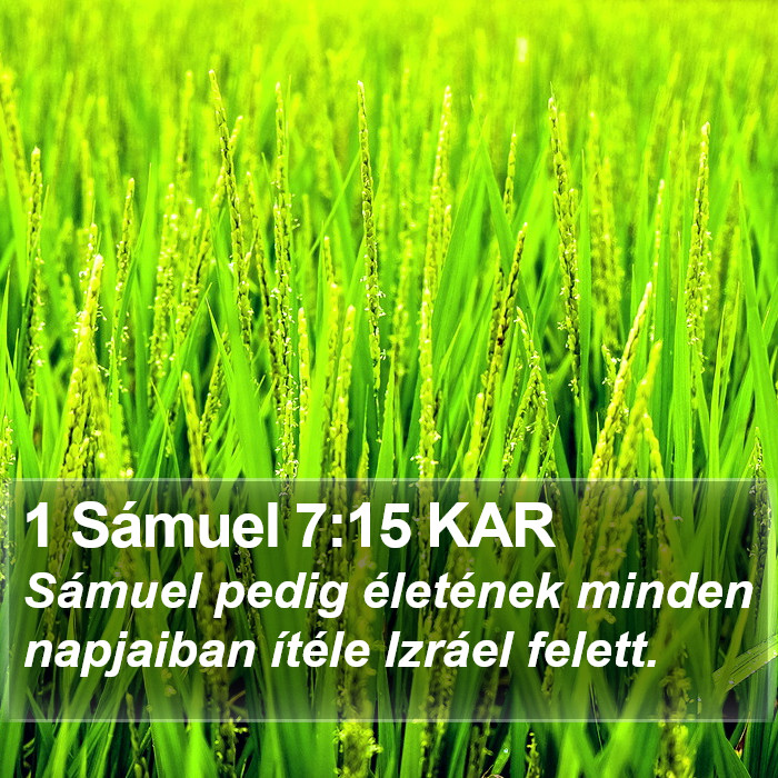 1 Sámuel 7:15 KAR Bible Study