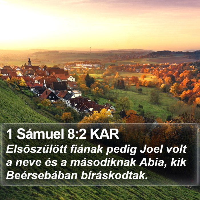 1 Sámuel 8:2 KAR Bible Study