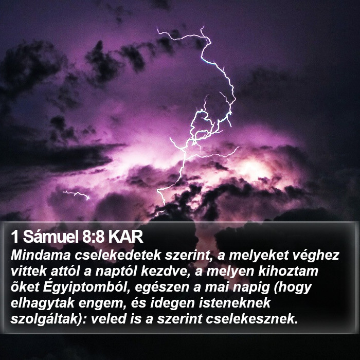 1 Sámuel 8:8 KAR Bible Study