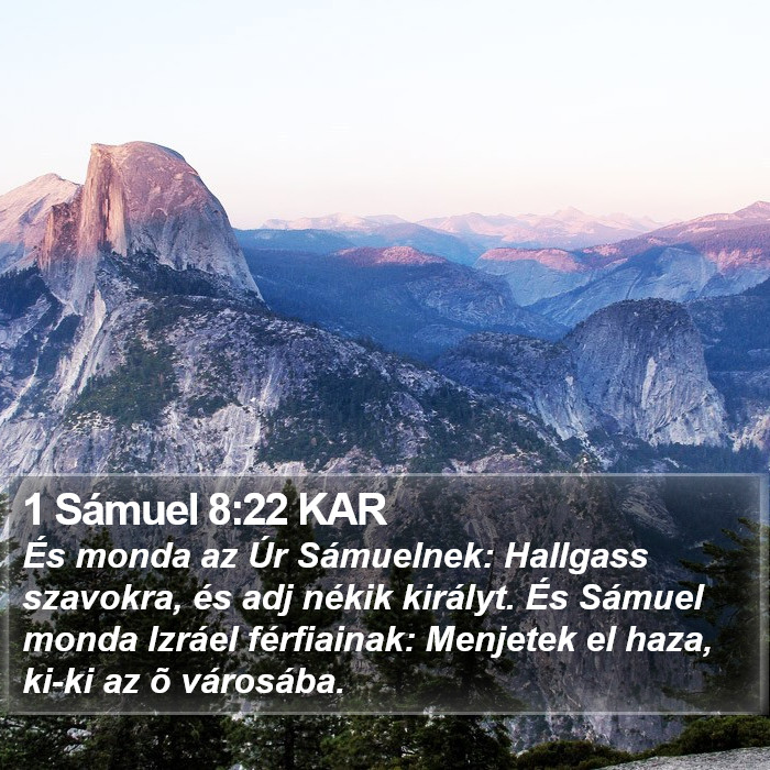 1 Sámuel 8:22 KAR Bible Study