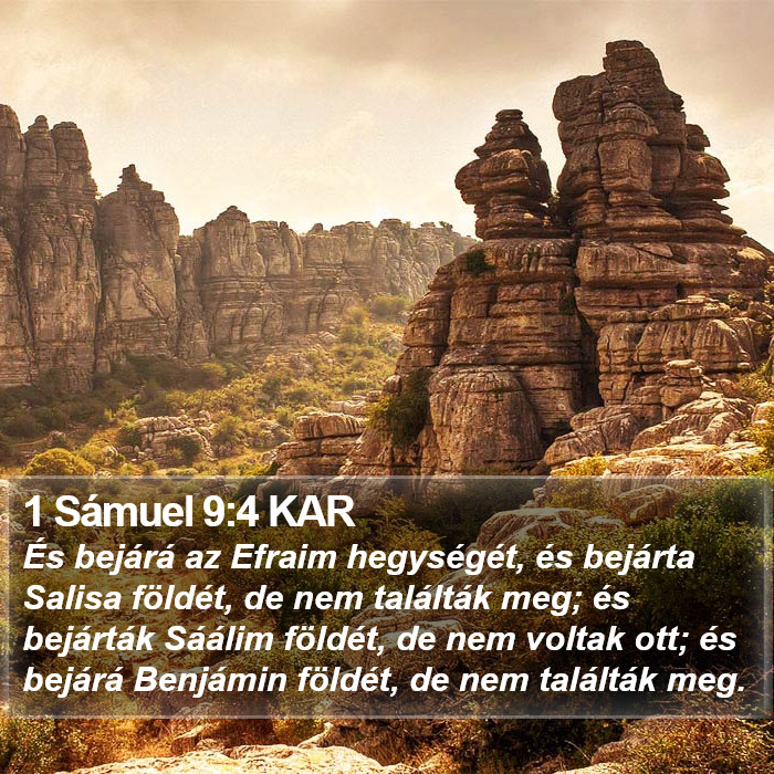 1 Sámuel 9:4 KAR Bible Study