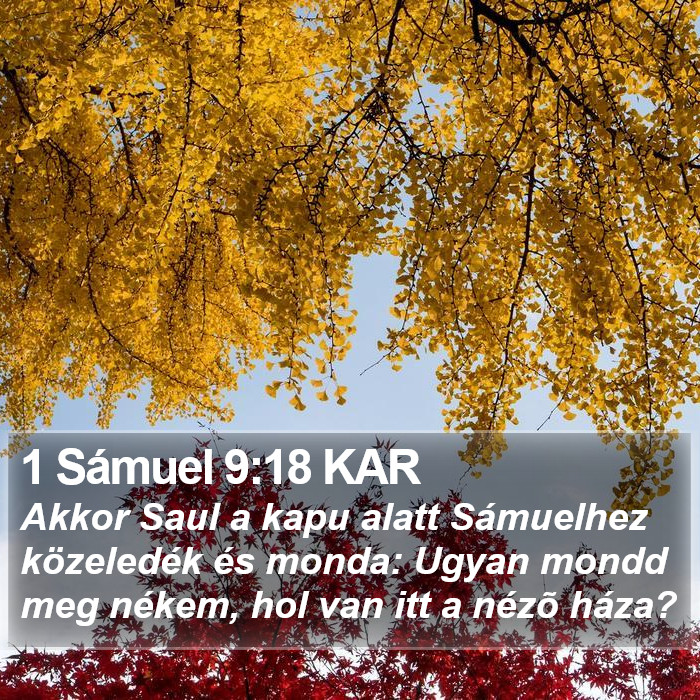 1 Sámuel 9:18 KAR Bible Study