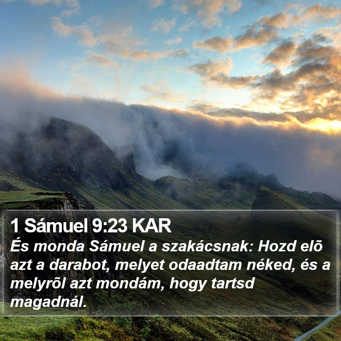 1 Sámuel 9:23 KAR Bible Study