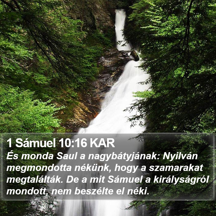 1 Sámuel 10:16 KAR Bible Study