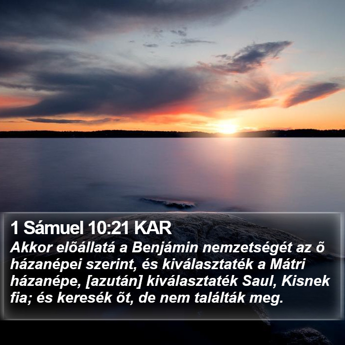 1 Sámuel 10:21 KAR Bible Study