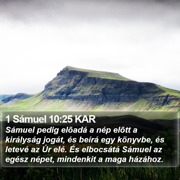 1 Sámuel 10:25 KAR Bible Study