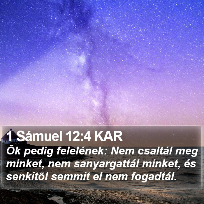 1 Sámuel 12:4 KAR Bible Study