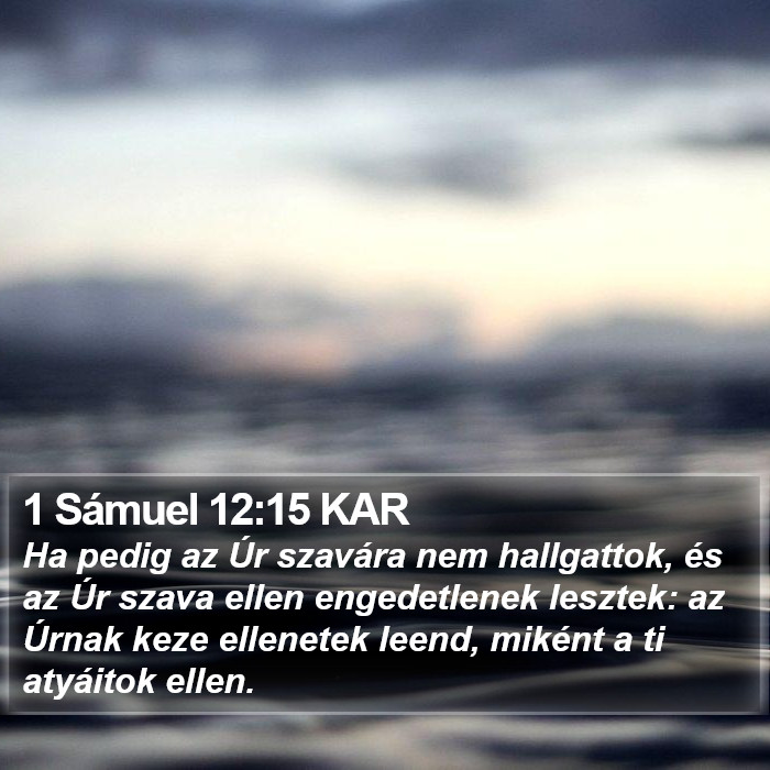 1 Sámuel 12:15 KAR Bible Study