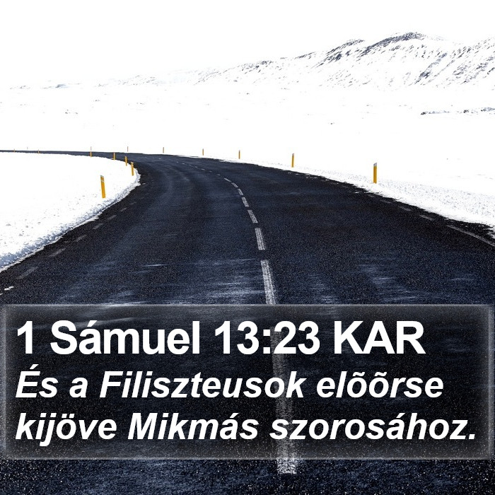 1 Sámuel 13:23 KAR Bible Study