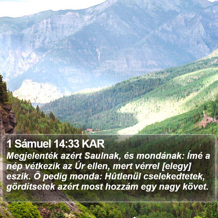 1 Sámuel 14:33 KAR Bible Study