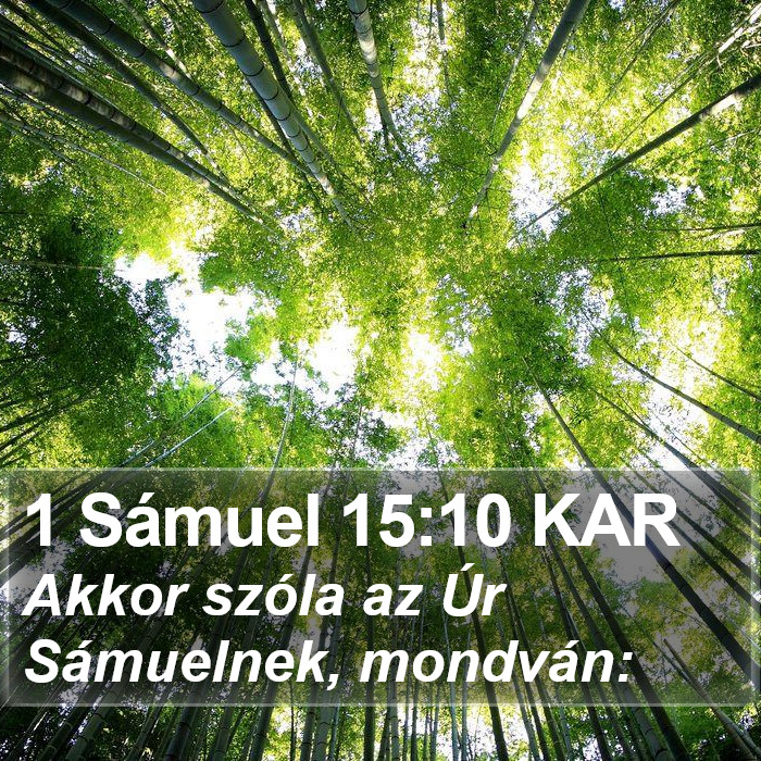 1 Sámuel 15:10 KAR Bible Study