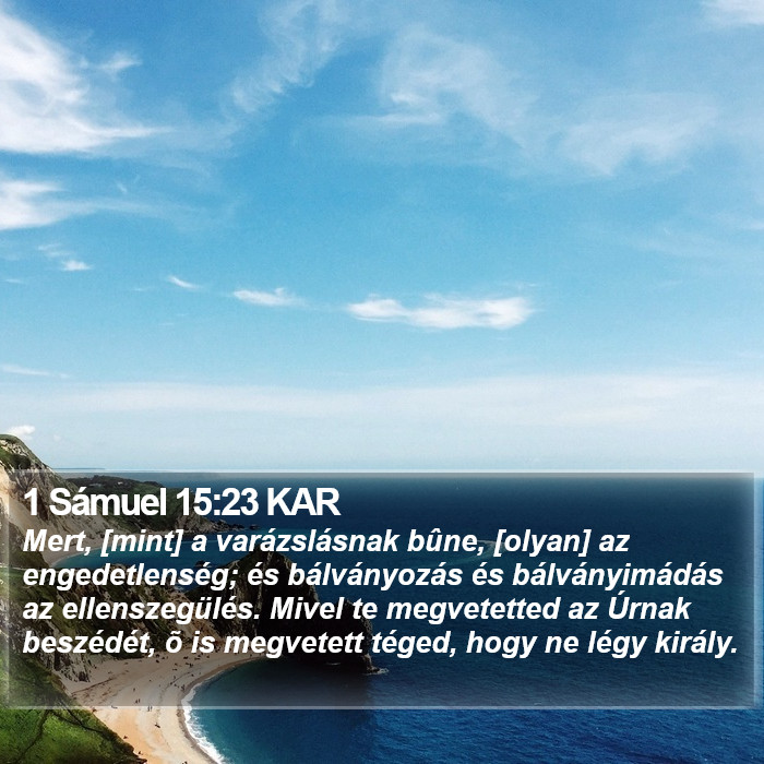 1 Sámuel 15:23 KAR Bible Study