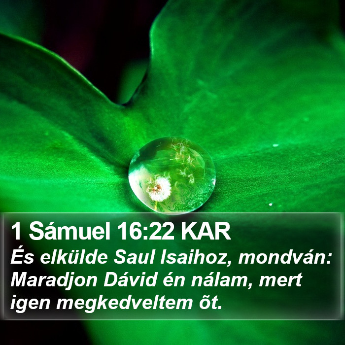 1 Sámuel 16:22 KAR Bible Study