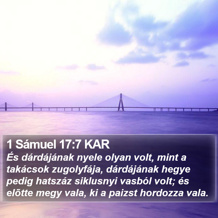 1 Sámuel 17:7 KAR Bible Study