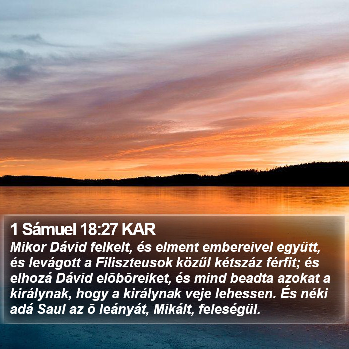 1 Sámuel 18:27 KAR Bible Study